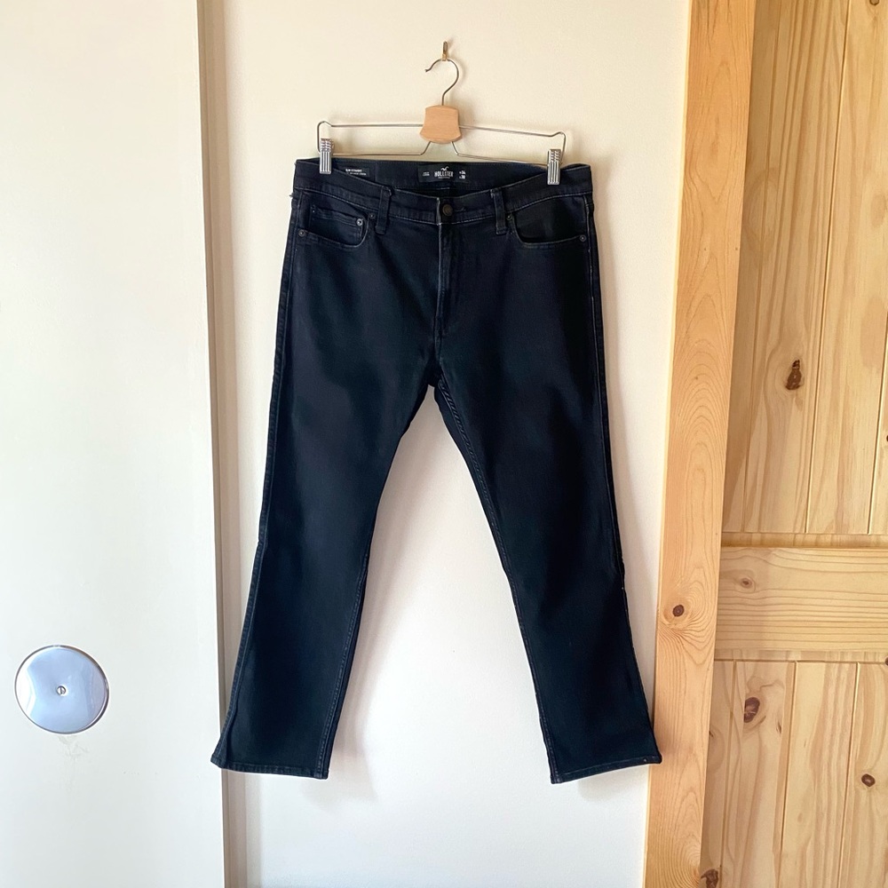 Hollister Men’s Slim Straight Jeans - Washed Black
